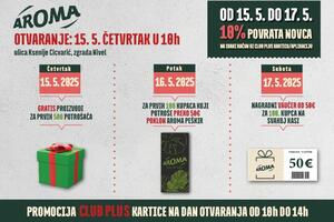 Aroma otvara novi market na Zabjelu – pokloni i pogodnosti za prve...